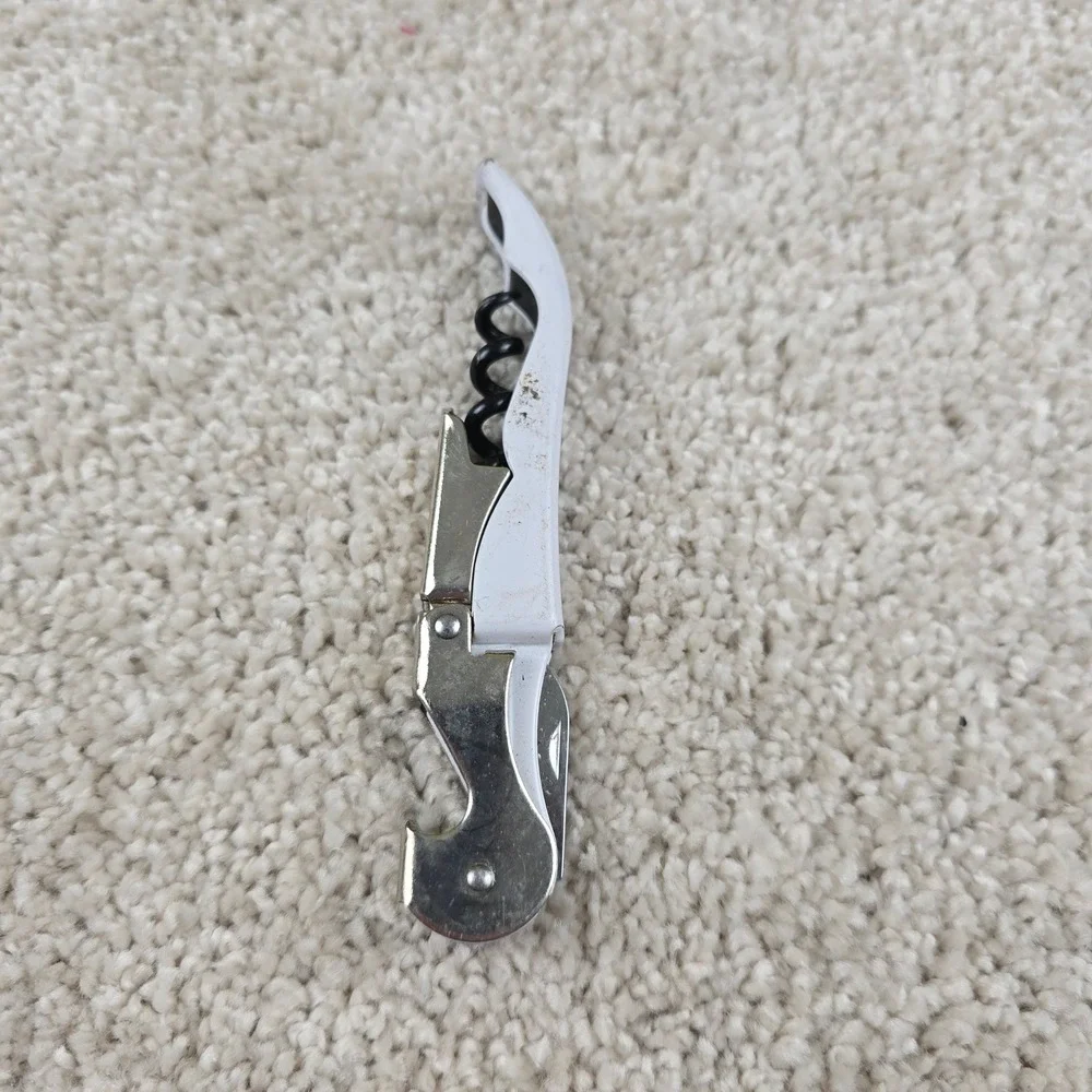 William Hill Wine Bottle Opener‎ White Waiters Corkscrew Pulltaps Multi-Tool